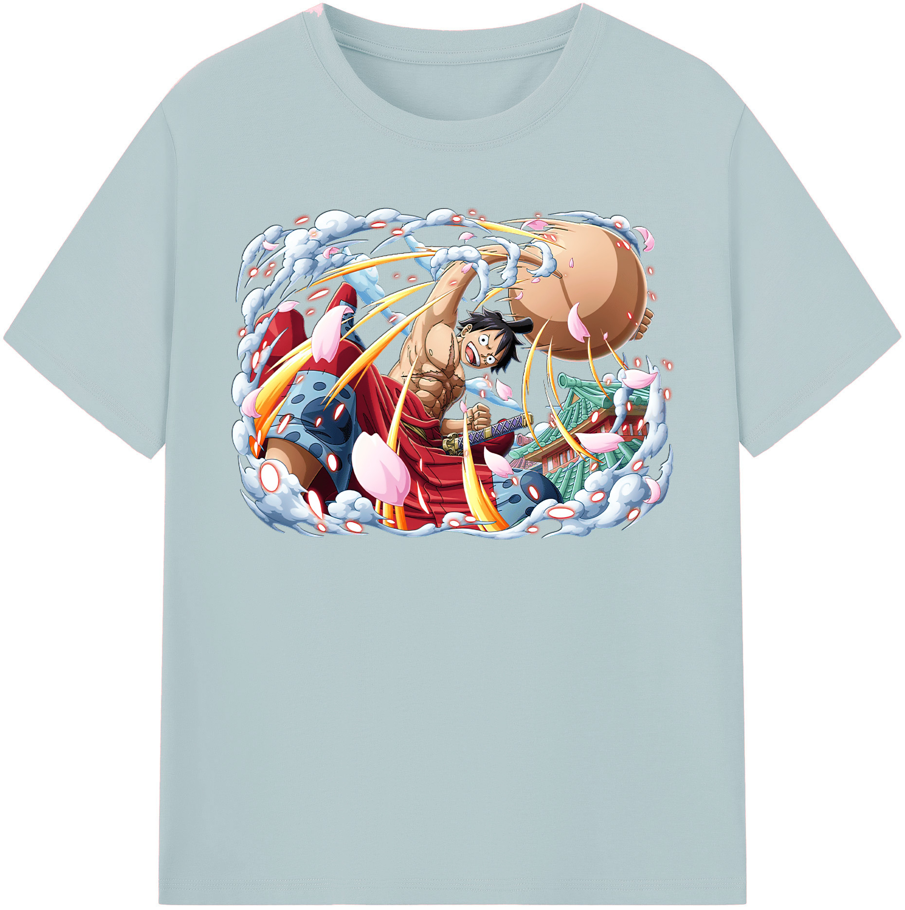 ワンピース モンキー・D・ルフィ ONE PIECE Monkey D. Luffy 綿100％半袖Tシャツ（フロントプリント）